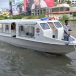A newly blessed ferry boat (F-15) of the Pasig River Ferry network.