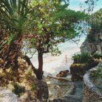 Winding steps leading to the Petty Beach
