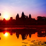 Angkor Wat Sunrise At Siem Reap. Cambodia