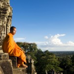 Contemplating Monk, Angkor Wat, Siam Reap, Cambodia