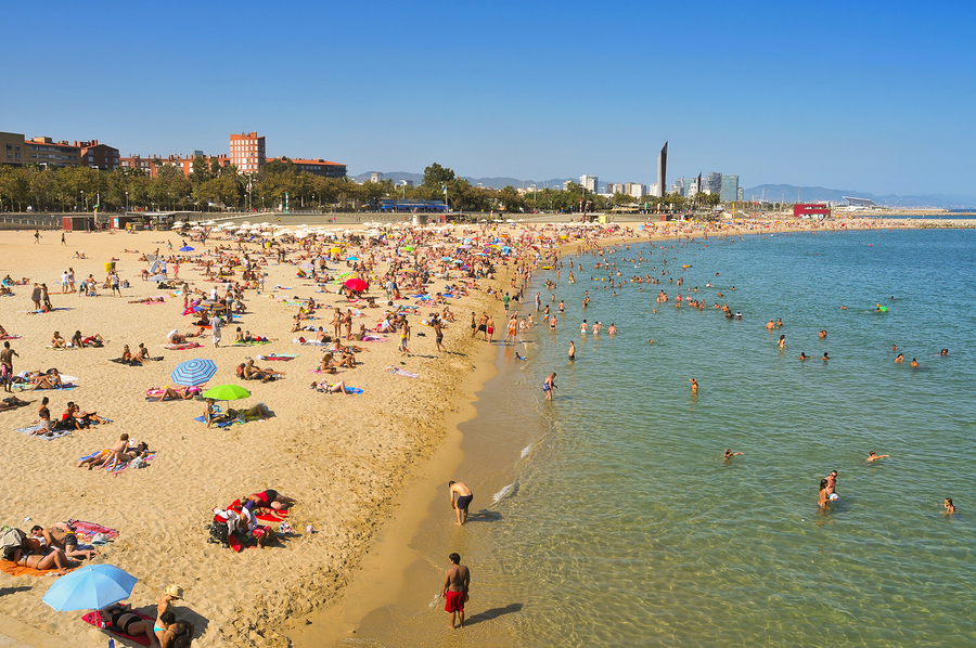 Bathers in Bed And Beach Barcelona in Barcelona Spain