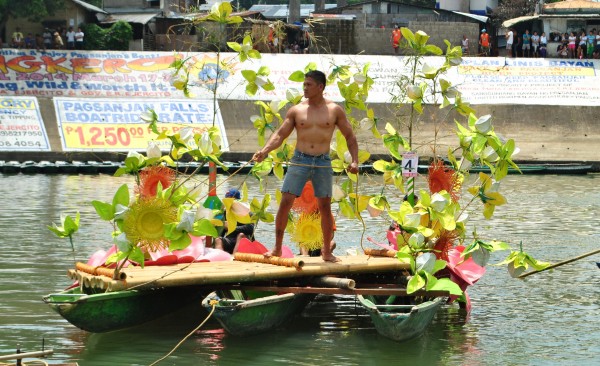 Boatman in his river float