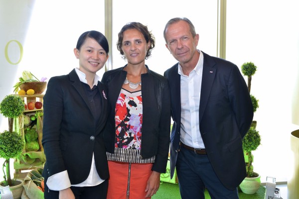 Oliviers&Co. Singapore General Manager May Tan; Oliviers&Co. Co-founder and Director of International Sales, Melanie Costaris; and Oliviers&Co. Singapore Managing Director Michel Beaugier