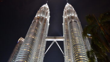 Attractions in Kuala Lumpur - the spectacular twin towers at night