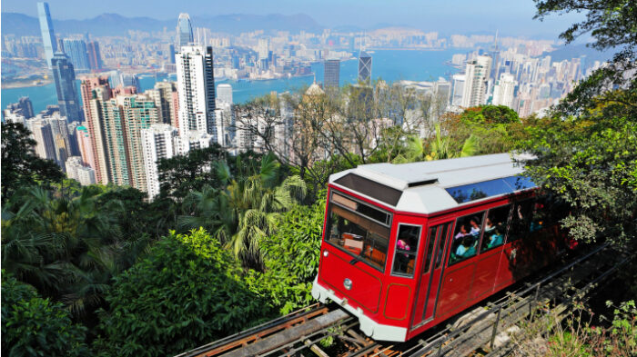 Tourist tram at the Peak
