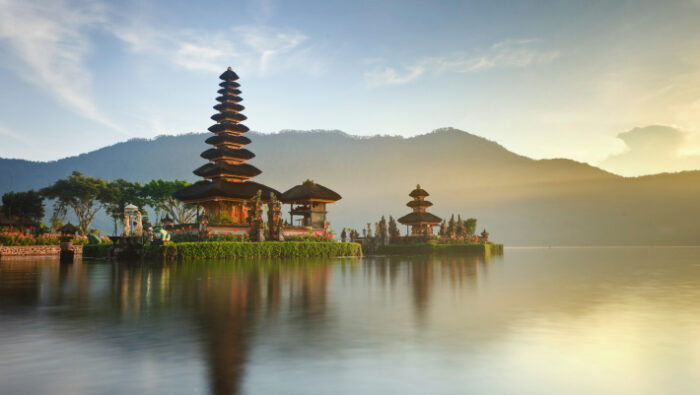 Ulun Danu temple at sunrise, Bali