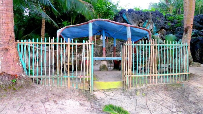 Unique-looking sheds on the shore