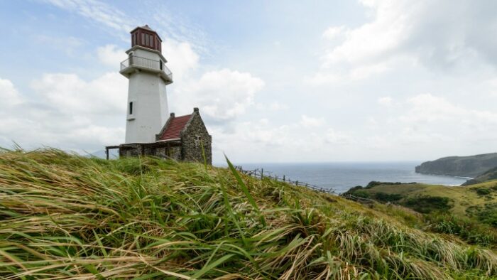 Beautiful landscape view of Sayid Lighthouse located at Batanes Island, Philipines. It has climate environment and now very popular as a tourist attraction.