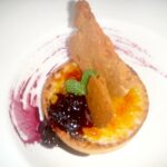 Caramelized Lemon Tart with Blueberry Rosemary Compote
