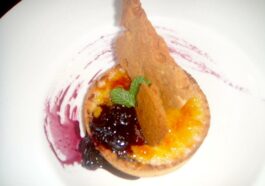 Caramelized Lemon Tart with Blueberry Rosemary Compote