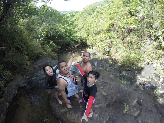 Having fun on top of Bagumbong Falls
