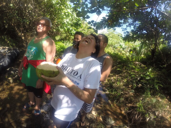 Enjoying Fresh Coconut