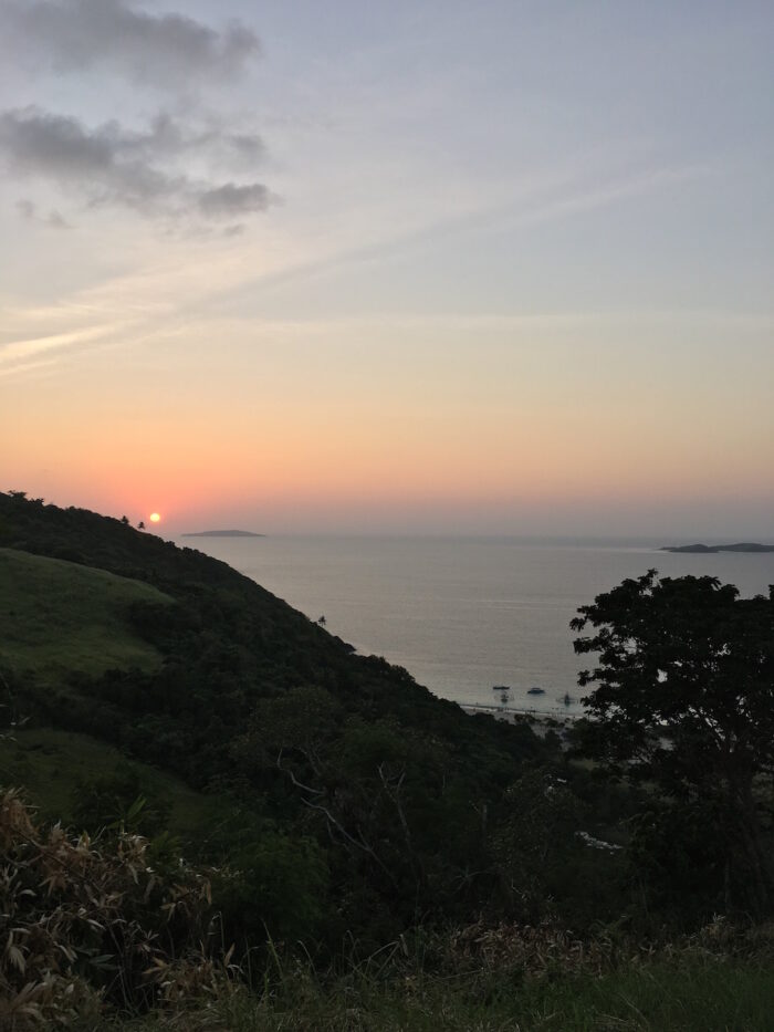 While the sun slowly sets