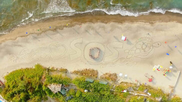Save Our Seas sand art by AG Sano