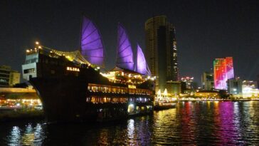 Saigon river at night