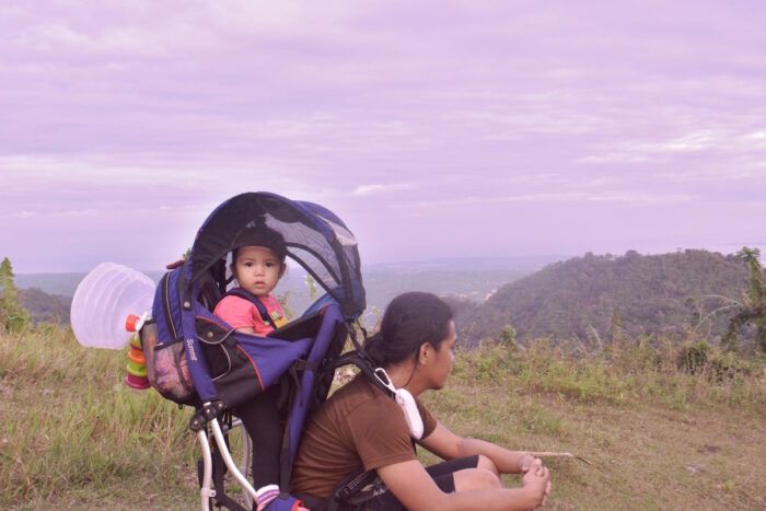 Taking a break on the way to Sirao Peak in Cebu