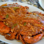 Huge crabs in rich chili sauce… Mmmmm…