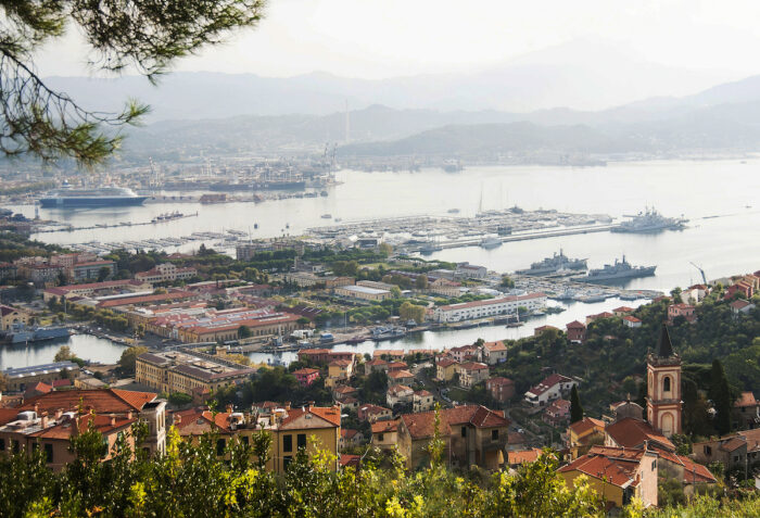 La Spezia is the second largest city in Liguria next to Genoa. It has a sprawling naval base which is the largest in Italy and makes for a good base to visit the five villages by train that runs through them. The view from the top of the winding road is postcard pretty and gives a preview of what is to come.
