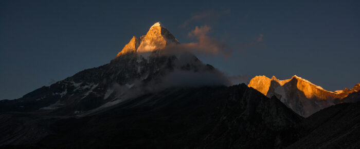 Shivling and Meru Himalayan mountain peaks