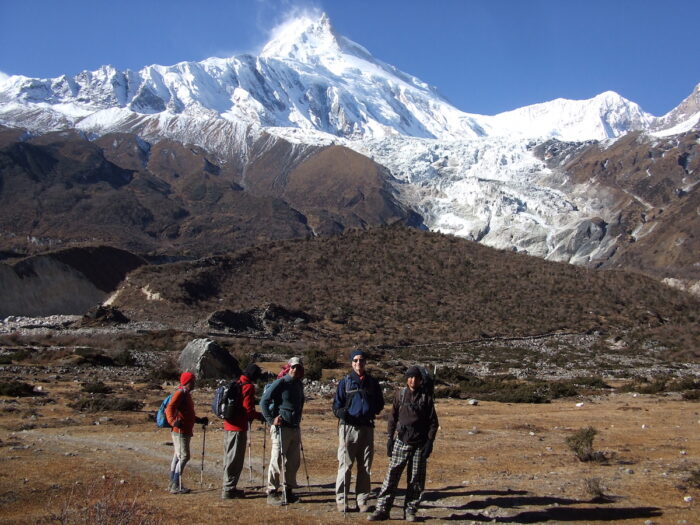 After Samdo village with Mt. Manaslu view