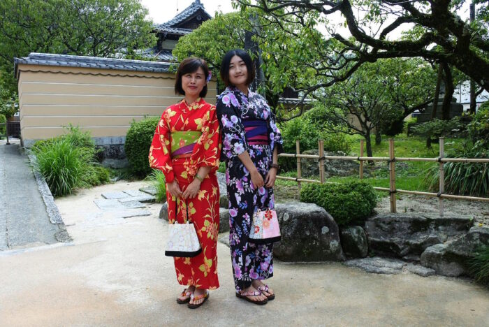 Locals wearing traditional Kimono in Fukuoka