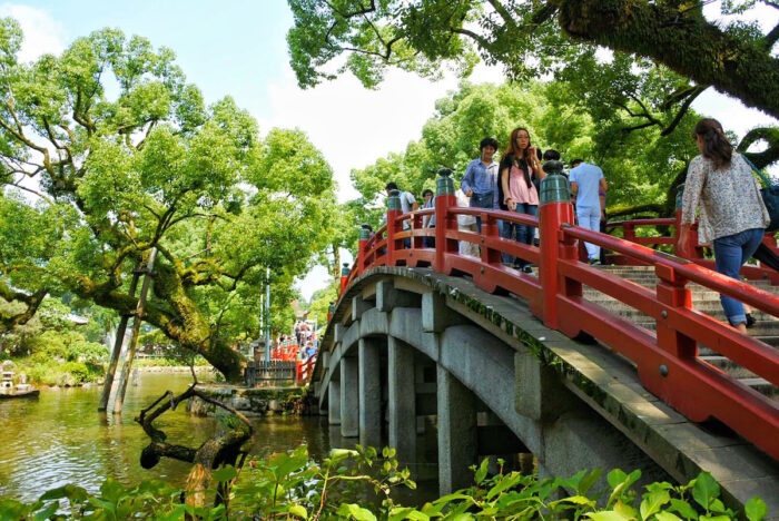 Red Bridge at Dazaifu Tenmagu Shrine
