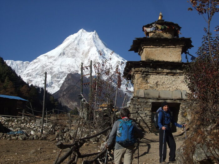 View from Loh village Manaslu Nepal.