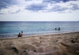 by the beach