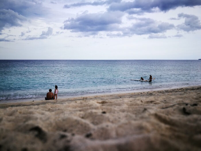 by the beach