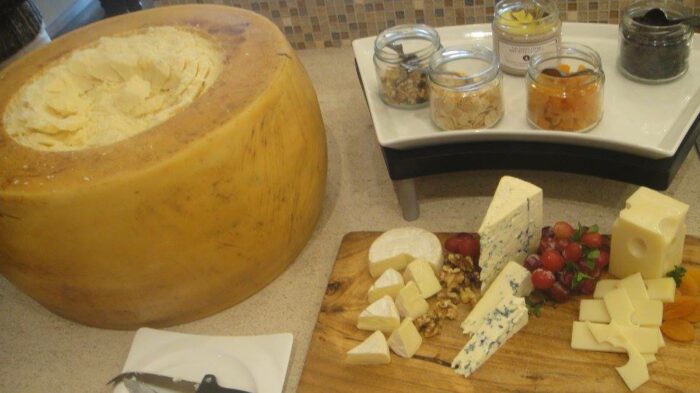 A selection of fine cheeses up for grabs