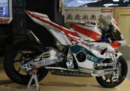 one of the motorcycles inside the museum