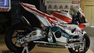 one of the motorcycles inside the museum