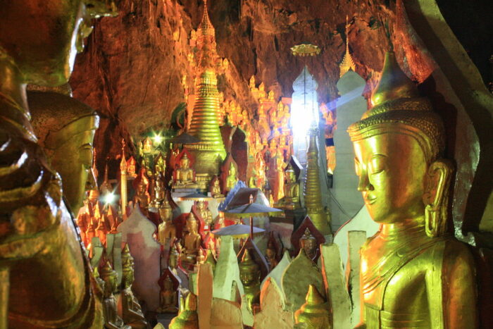 Inside the Pindaya Caves