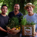 L-R. Farm owners Raphael Teraoka of Teraoka Farms, Nicolo Aberasturi of Earthflora, Inc., and Enzo Pinga of Earthbeat Farms