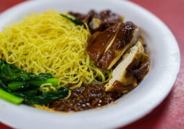 Chan Hong Meng's soya sauce chicken noodle at Chinatown Complex on July 24, 2016 in Singapore. Chan was awarded a one-star rating by Michelin on July 21, making him one of the first street food hawkers to be awarded in the guide's history.