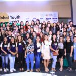 The happy delegates take a picture in front of the GYF 2017 backdrop.