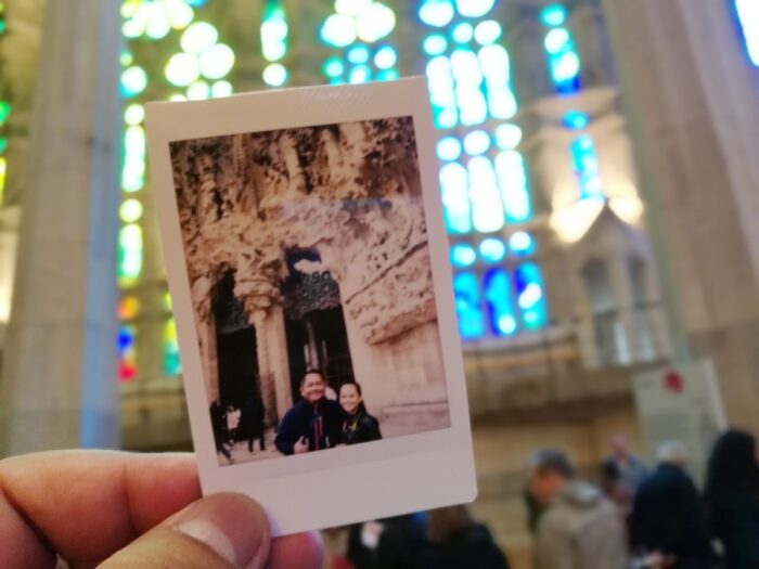 Our La Sagrada Familia souvenir photo from Monette's Instax