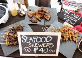 Seafood skewers by Evan Fernando of South Avenue Grill are always first to get sold out every year
