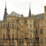 This is the bishop's palace in front of the cathedral designed by Gaudi.