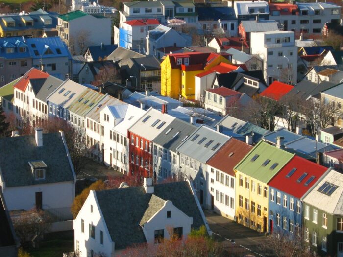 Typical Icelandic houses in the center of Reykjavik
