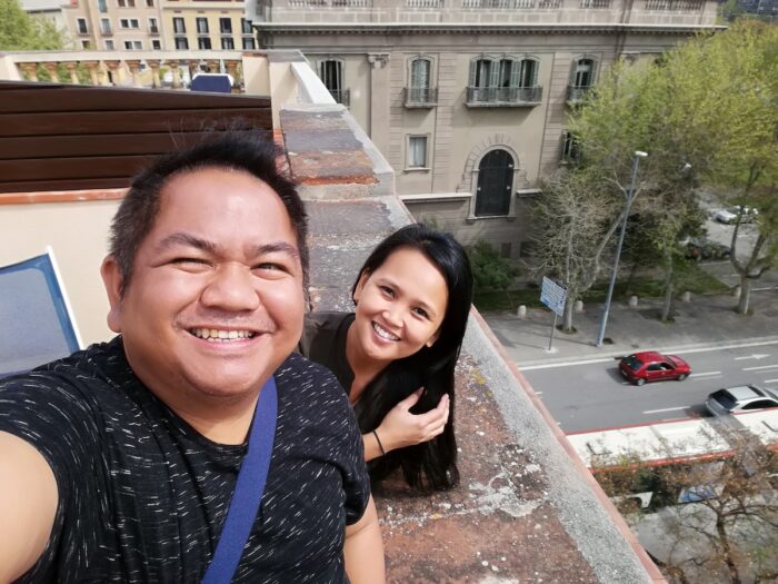 With Monette at my hotel room's balcony