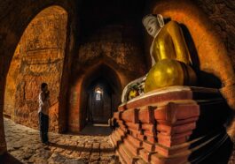 Inside a temple in Myanmar