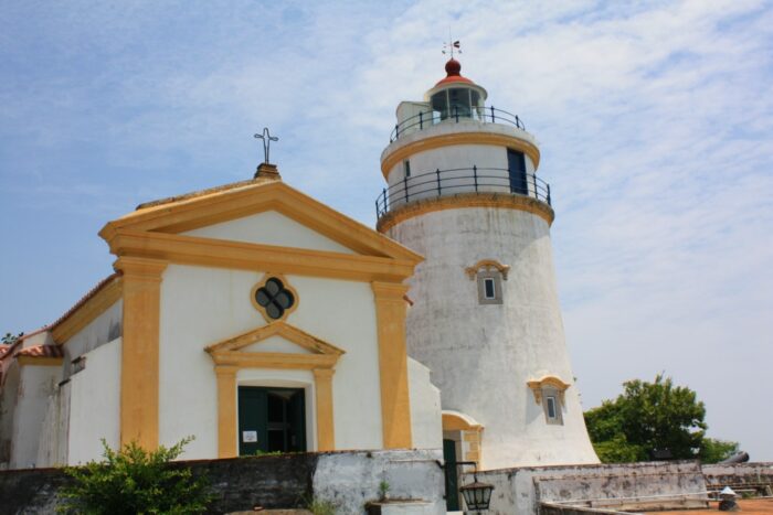 Capela de Nossa Senhora da Guia and Guia Lighthouse at the Guia Fortress.