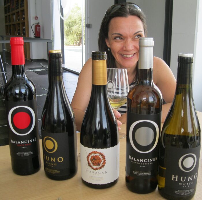 Wine expert Catalina Bustillo with some Pago los Balancines wines