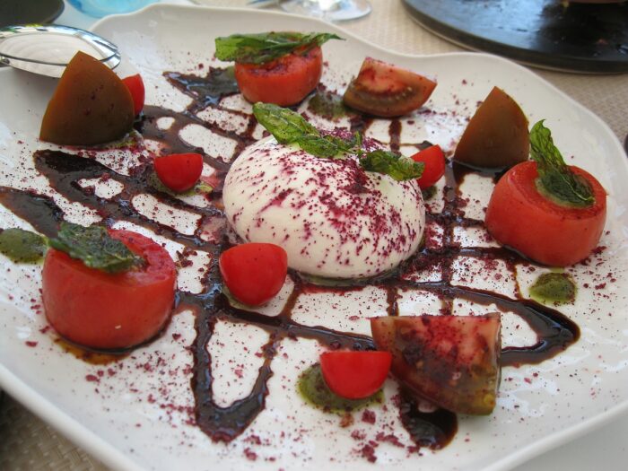 tomato salad with fresh mozzarella