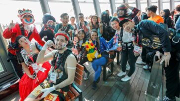 Twenty-three participants from across Asia Pacific battled it out in "AirAsia Destination" theme costumes at Crazy Jump Day 2017 at Macau Tower.