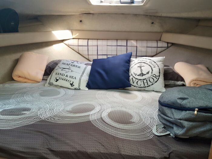 Pillows and blanket are also provided at Tom's Cruise. Photo via Genima Zarate Rosario-Legaspi.