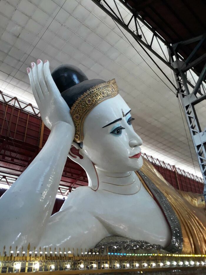 A closer look at the reclining Buddha