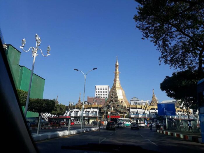 Approaching Sule Pagoda