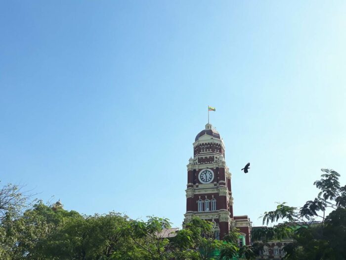 The iconic clock of the British colonial architecture High Court Building